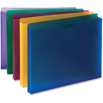 Smead Poly File Jackets, 8 1/2&quot; x 11&quot; Sheet Size, 1&quot; Expansion, Translucent Poly, Assorted, 10/PK