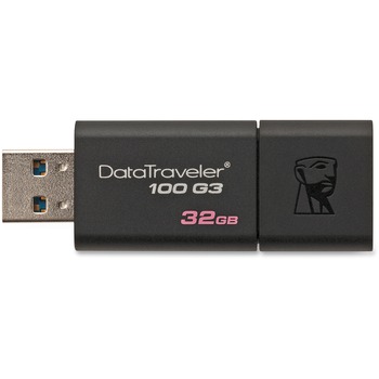 Kingston 32GB USB 3.0 DataTraveler 100 G3 - 32 GB - USB 3.0 - Black - 5 Year Warranty