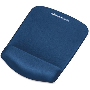 Fellowes PlushTouch Mouse Pad Wrist Rest with Microban, 1 in x 7.25 in x 9.38 in, Blue