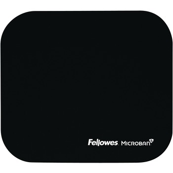 Fellowes Microban Mouse Pad, 8 in x 9 in x 0.13 in, Black