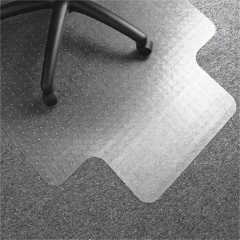 Floortex Computex Anti-Static Standard Pile Carpet Lipped Chair Mat, 36 in L x 47 in W, 0.11 in Thick, Rectangular, Polyvinyl Chloride, Clear