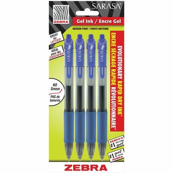 Zebra Sarasa Retractable Gel Pen, Assorted Ink, Medium, 14/ST