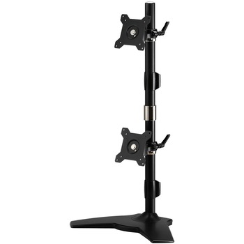 Amer Mounts Stand Based Vertical Dual Monitor Mount, 30 in H x 16.7 in W x 9.4 in D x 9.5 in L, Black