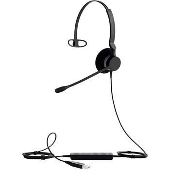 Jabra BIZ 2300 USB MS Wired Mono Headset, Noise Cancelling Microphone