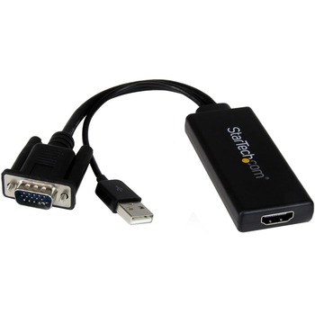 Startech.com Portable VGA to HDMI Adapter, USB Audio/Power, M/F, Black