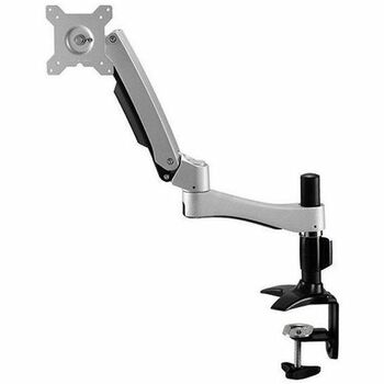Amer Mounts Long Articulating Monitor Arm with Clamp Base, 21.9 in H, White