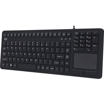 Adesso SlimTouch 270 Antimicrobial Waterproof Touchpad Keyboard, Cable Connectivity,Black