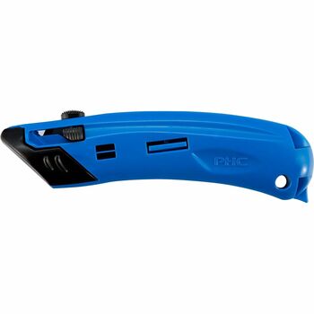 Pacific Handy Cutter Safety First System EZ4 Self-retractable Guarded Safety Cutter, Plastic, Black/Blue