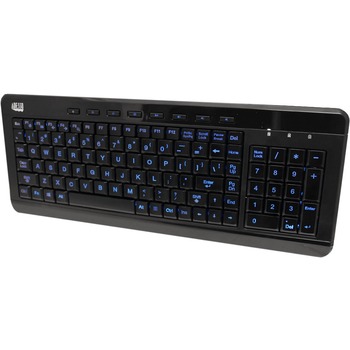 Adesso SlimTouch 120, 3-Color Illuminated Compact Multimedia Keyboard, Cable Connectivity, Black