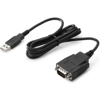 HP USB to Serial Port Adapter, 3.94 &#39; Serial/USB Data Transfer Cable for PC, Desktop Computer, First End: 1 x Type A Male USB, Second End: 1 x DB-9 Female Serial, Black