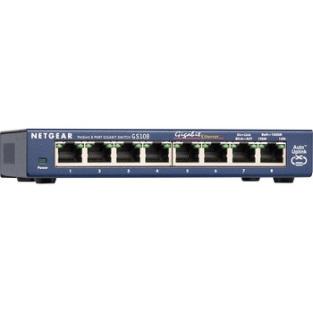 Netgear ProSafe GS108 Ethernet Switch - 8 Ports - 2 Layer Supported - Desktop, Wall Mountable - Lifetime Limited Warranty