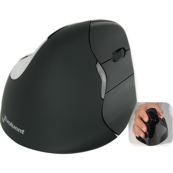 Evoluent VerticalMouse 4 Mac Wireless Mouse, Bluetooth, Right-handed, Black