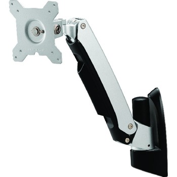 Amer Mounts AMR1AW Wall Mount for Monitor, 14.6 in H x 4.5 in W x 4.5 in D x 16.3 in L, Silver and Black