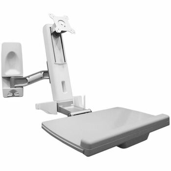 Amer Mounts AMR1WS Wall Mount for Flat Panel Display, Monitor, Keyboard, and Display, 11.1 in D x 11.1 in L, White