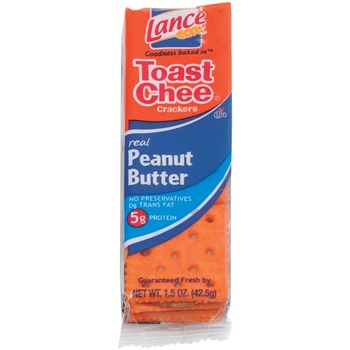 Lance Toast Chee Peanut Butter Cracker Sandwiches, Individually Wrapped, 1.5 oz, 24/Box