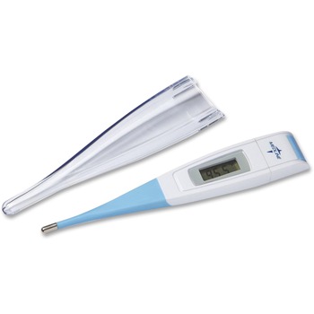 Medline Flex-Tip Oral Digital Thermometer, 90&amp;deg;F (32.2&amp;deg;C) to 109.9&amp;deg;F (43.3&amp;deg;C), Reusable, Latex-free, Memory Recall, For Oral, White, Blue