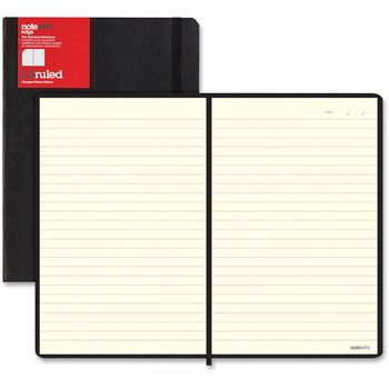 Rediform Notebook, L5 Ruled, 6 in x 9 in, White Paper, Black Cover, 96 Sheets