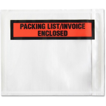 Sparco Pre-Labeled Waterproof Packing Envelopes, 4-1/2&quot; x 5-1/2&quot;, Self-adhesive Seal, LDPE, White, 1000/Box