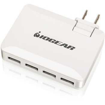 Iogear  GearPower QuadSmart USB 4.2A Wall Charger - 120 V AC, 230 V AC Input - 5 V DC/4.20 A Output