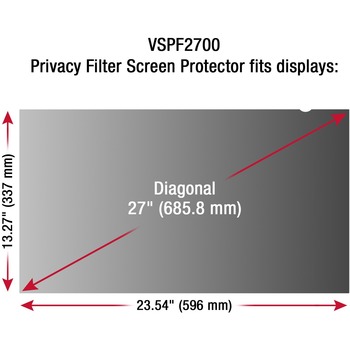 ViewSonic Privacy Filter Screen Protector, 27&quot;, Black