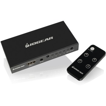 Iogear  4K 4-Port HDMI Switch with Remote - 3840 &#215; 2160 - 4K - 4 x 1 - 4 x HDMI Out