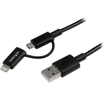 Startech.com Micro USB to USB Combo Lightning Connector, 3ft, Black
