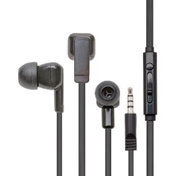 Califone Califone Earbuds w/Mic and To Go Plug - Stereo - Wired - Black