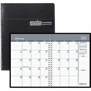 House of Doolittle Recycled Ruled Monthly Planner, 14-Month Dec.-Jan., 6 7/8x8.75, Black, 2022-2023