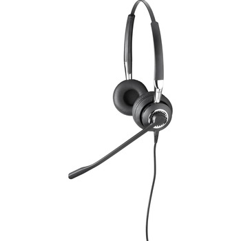 Jabra BIZ 2400 II QD Headset, Stereo, Quick Disconnect, Wired, Noise Canceling, Black/Silver