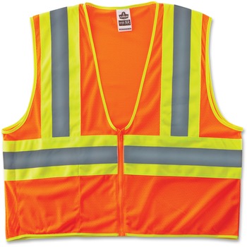 ergodyne GloWear&#174; 8229Z Type R Class 2 Economy Two-Tone Vest, Orange, Small/Medium