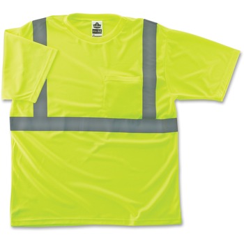 ergodyne GloWear Class 2 Reflective Lime T-Shirt, Small Size