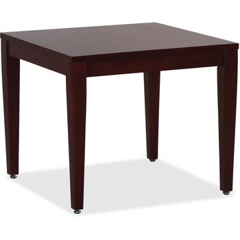 Lorell Corner Table, Solid Wood, 20&quot; H x 23.63&quot; W x 23.63&quot; D, Mahogany