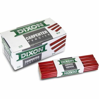 Dixon Economy Flat Carpenter Pencils, Medium Point, Red Lead