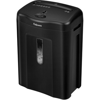 Fellowes Powershred Cross-Cut Shredder, 11C, 16.88 in H x 13.63 in W x 9.38 in D, Non-Continuous, 11 Sheet Capacity, 4.8 Gal, Black