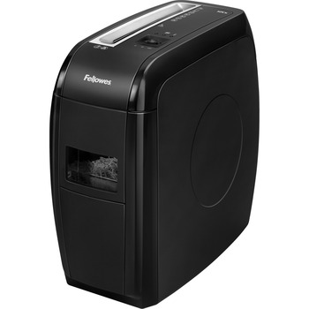 Fellowes Powershred Cross-Cut Shredder, 12Cs, 15.38 in H x 9.13 in W x 16.94 in D, Non-Continuous, 12 Page Capacity, 4 Gal, Silver/Black