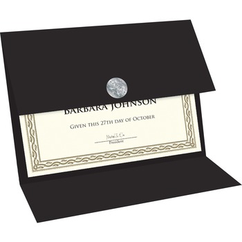 Geographics Double-fold Certificate Holder, Black, Recycled, 5/PK