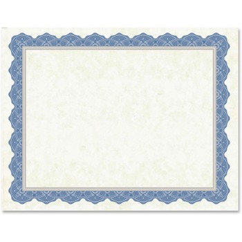 Geographics Drama Blue Border Blank Certificates, 8.50&quot; x 11&quot;, Inkjet, Laser Compatible with Blue Border, 15/PK