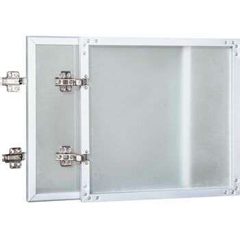 Lorell Wall-Mount Hutch Frosted Glass Door, 16.6&quot; x 16&quot; x 0.9&quot;, Frost, 2 Doors