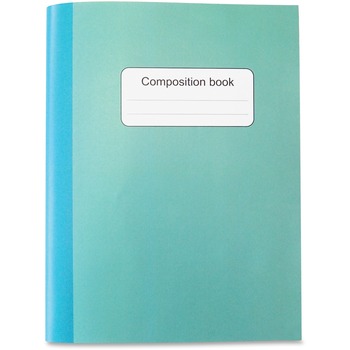 S. P. RICHARDS COMPANY Recycled Composition Book, College Ruled, 7.5&quot; x 10&quot;, White Paper, Blue/Green Cover, 80 Sheets