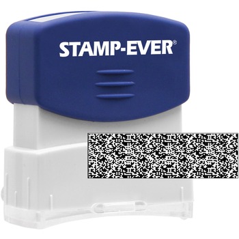 Stamp-Ever Pre-inked Security Block Stamp, 1.69&quot; Impression Width x 0.56&quot; Impression Length, 50000 Impressions, Blue