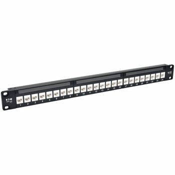 Tripp Lite by Eaton 24-Port 1U Rack-Mount Cat6a Feedthrough Patch Panel, RJ45 Ethernet