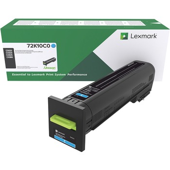 Lexmark CS820 Unison Original Toner Cartridge - Laser - Standard Yield - 8000 Pages - Cyan - 1 Each