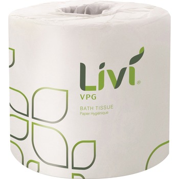 Livi Toilet Paper, 2-ply, 4.06&quot; x 3.66&quot;, Individually Wrapped, Virgin Fiber, White, 500/RL, 96 RL/CT