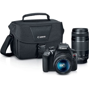 Canon EOS Rebel T6 EF-S 18-55mm + EF 75-300mm Double Zoom Kit - 3&quot; LCD - 3.1x/4x Optical Zoom - Optical (IS) - 5184 x 3456 Image - 1920 x 1080 Video - HD Movie Mode - Wireless LAN