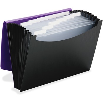 Smead Wave Pattern Poly 12-pocket Expanding File, Letter, Purple/Black
