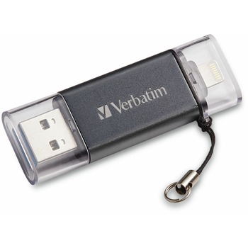 Verbatim Store &#39;n&#39; Go Dual USB 3.0 Flash Drive, 16 GB, USB 3.0, Lightning, Graphite