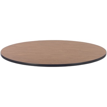 Lorell Activity Tabletop, Laminate, 1.13&quot; Thickness x 48&quot; Diameter, Assembly Required, Medium Oak