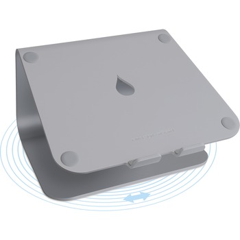 rain design mStand360 Laptop Stand with Swivel Base, 5.9&quot; H x 10&quot; W x 9.3&quot; D, Aluminum, Space Gray