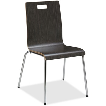 Lorell Bentwood Cafe Chair, Steel/Plywood/Bentwood, 21&quot; W x 20.5&quot; D x 34&quot; H, Espresso, 2/CT