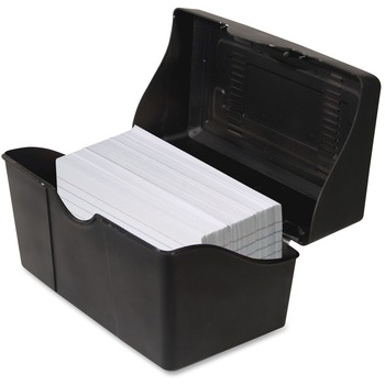 Advantus Index Card Holder, Plastic, Black